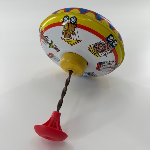 Ohio Art Other - Tin Toy Vintage Circus Spinning Top Toy USA 60s 70s Litho Ohio Art Classic